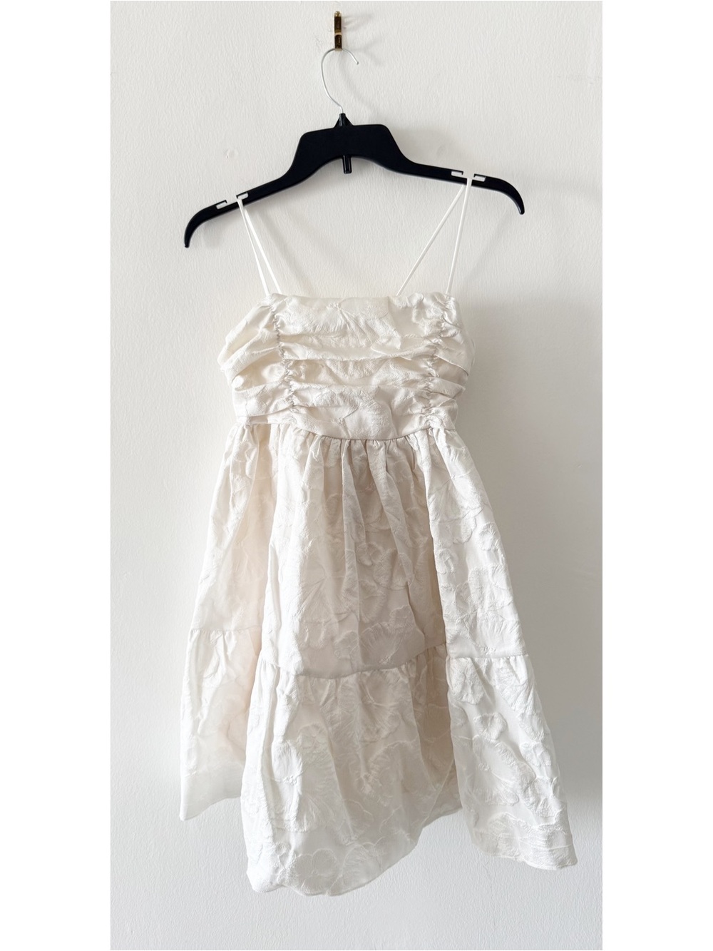 Sezane Editions Charlie Ivory White Floral Brocade Mini Dress Size US 4 - Picture 3 of 11